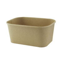 Saladier rectangulaire en kraft lamine pp 170x120mm H75mm 1000ml