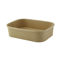Saladier rectangulaire en kraft lamine pp 170x120mm H45mm 500ml
