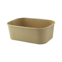 Saladier rectangulaire en kraft lamine pp 170x120mm H55mm 750ml