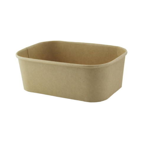 Saladier rectangulaire en kraft lamine pp 170x120mm H55mm 750ml