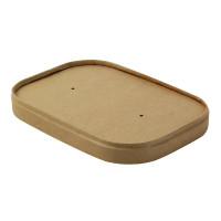 Couvercle rectangulaire plat en carton brun perforé pour la vapeur 170x122mm H17mm