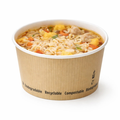 Pot à soupe carton blanc   H80mm 450ml