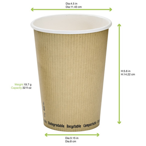 Pot à soupe carton blanc   H149mm 940ml