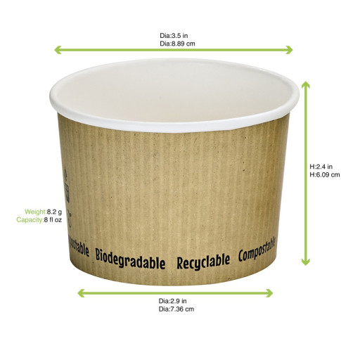 Pot à soupe carton blanc   H62mm 230ml