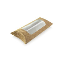 Etui carton ondulé avec fenêtre rectangulaire pour sandwich chaud 183x114mm H44mm