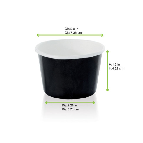 Pot carton noir chaud et froid  H50mm 130ml