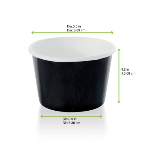 Pot carton noir chaud et froid  H48mm 200ml