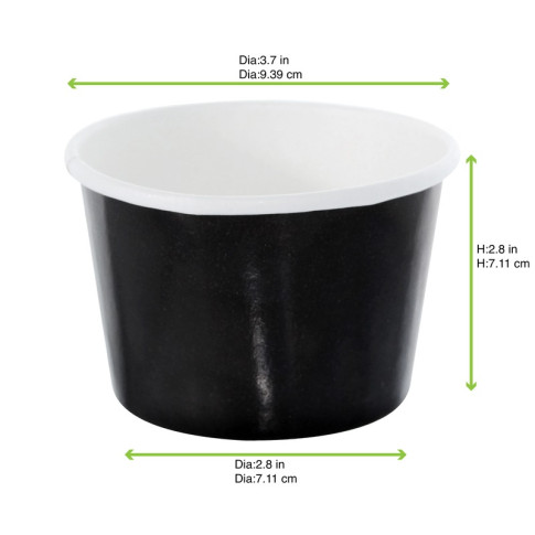 Pot carton noir chaud et froid   H62mm 280ml