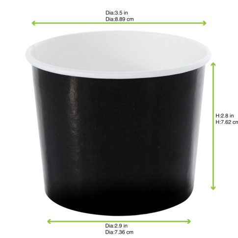 Pot carton noir chaud et froid   H70mm 320ml