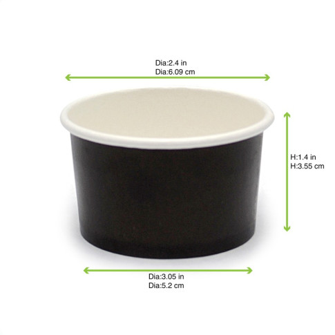 Pot carton noir chaud et froid  H35mm 67ml