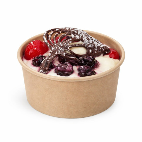 Pot carton fibre de bambou pour aliments froids   H58mm 180ml