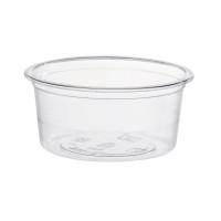 Pot à sauce rond en plastique PLA transparent  H35mm 90ml
