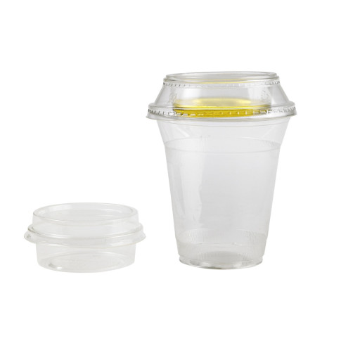 Pot à dessert  en plastique PLA transparent  H24mm 60ml