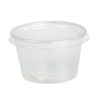 Pot plastique PP transparent rond   H43mm 110ml