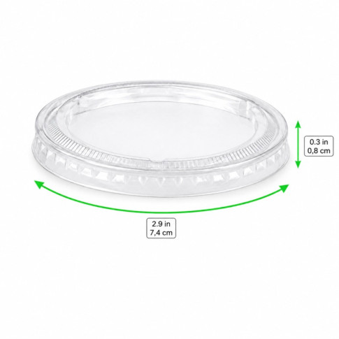 Couvercle PET transparent   H8mm