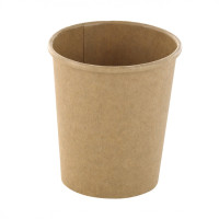 Pot à soupe et glace en carton kraft brun sans plastique, Waterbased  H65mm 120ml
