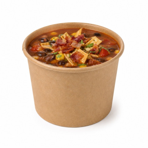 Pot à soupe et glace en carton kraft brun sans plastique, Waterbased  H58mm 100ml