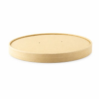 Couvercle brun en carton kraft sans matière plastique, Waterbased  H7,5mm