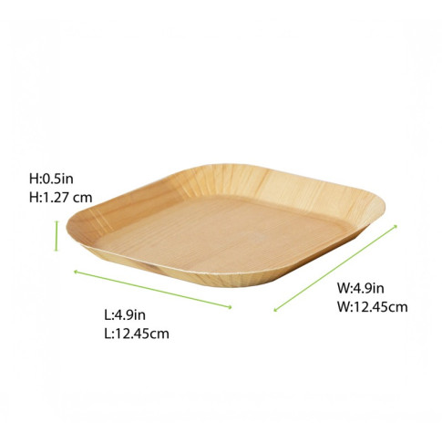 Plateau decor bois  clair laminé  105x105mm H12mm