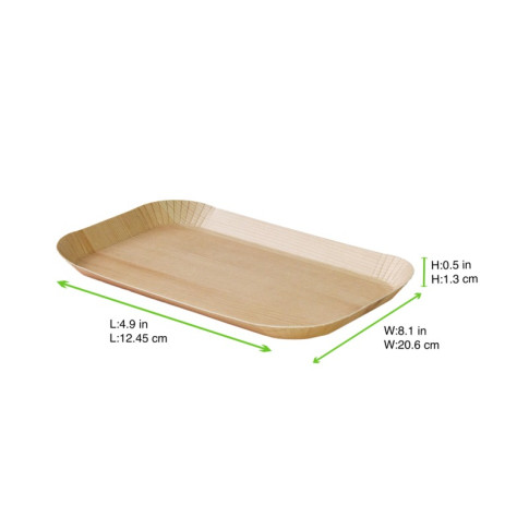 Plateau decor bois  clair laminé  185x105mm H12mm