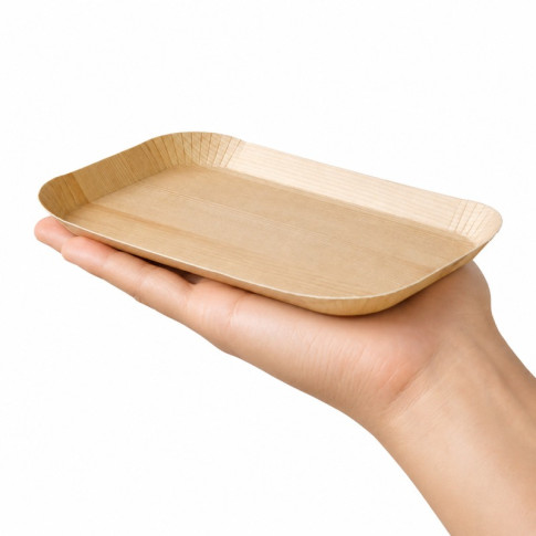Plateau decor bois  clair laminé  185x105mm H12mm