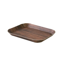 Plateau decor bois foncé laminé 168x127mm H15mm
