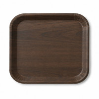 Plateau carton laminé impression bois foncé 185x135mm H19mm