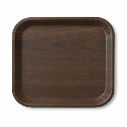 Plateau carton laminé impression bois foncé 185x135mm H19mm