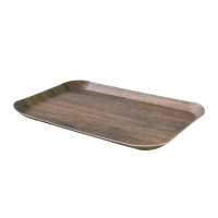 Plateau decor bois foncé laminé 147x235mm H12mm
