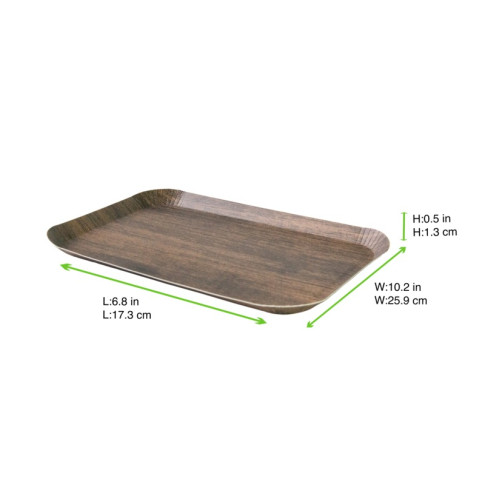 Plateau decor bois foncé laminé 147x235mm H12mm