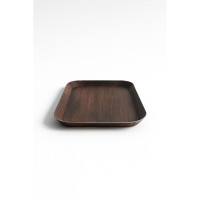 Plateau carton laminé impression bois foncé 145x232mm H29mm