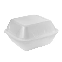 Coquille plastique PSE blanche hamburger  120x120mm H74mm