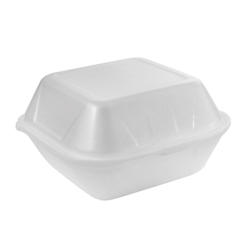 Coquille plastique PSE blanche hamburger  120x120mm H74mm