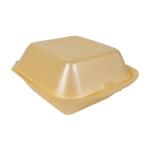 Coquille plastique PSE jaune double  130x132mm H68mm