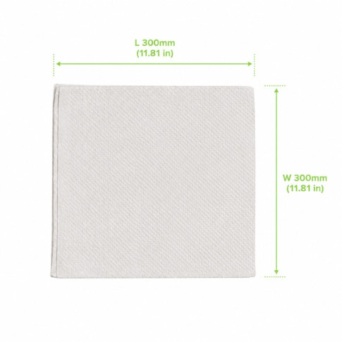 Serviette ouate blanche 2 plis  300x300mm