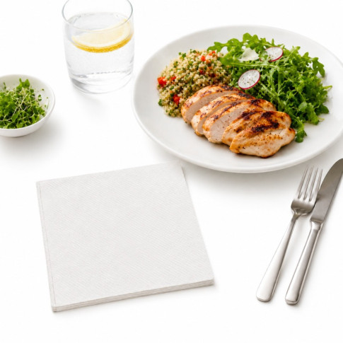 Serviette ouate blanche 2 plis - FSC 300x300mm