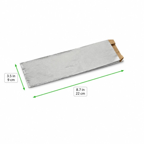 Sac aluminium avec intérieur kraft brun  90x220mm H40mm