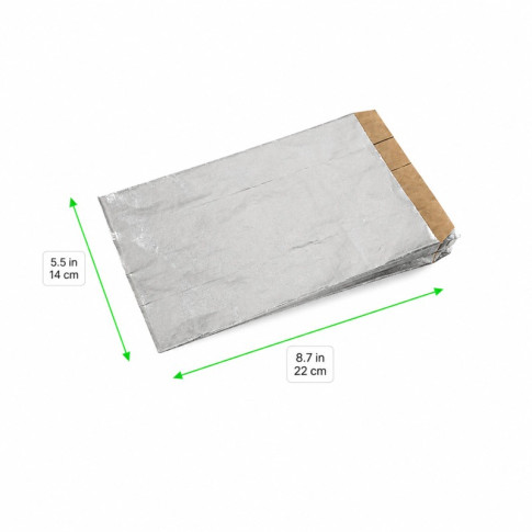Sac aluminium avec intérieur kraft brun  140x220mm H70mm