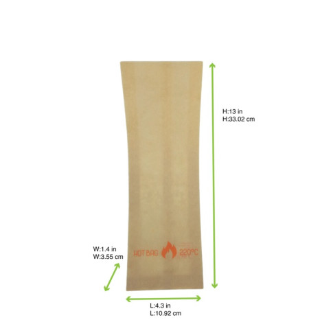 Sac papier kraft brun spécial four   110x35mm H330mm