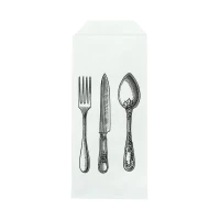 Sac couverts en papier blanc avec logo  220x85mm H280mm