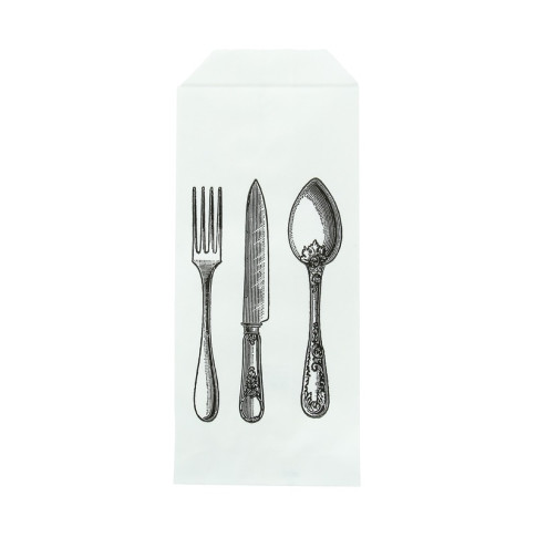 Sac couverts en papier blanc avec logo  220x85mm H280mm