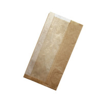 Sac sandwich en papier kraft à fenêtre cristal et 6 cm de soufflet 200x60mm H400mm