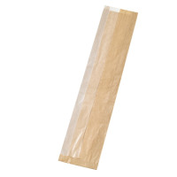 Sac sandwich en papier kraft à fenêtre cristal et 4 cm de soufflet 110x40mm H550mm