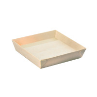 Barquette carrée en bois "Samouraï" 171x170mm H32mm