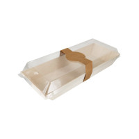 Barquette rectangulaire en bois "Samouraï" 215x90mm H28mm