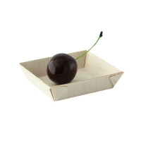 Barquette carrée en bois "Samouraï"  60x60mm H15mm