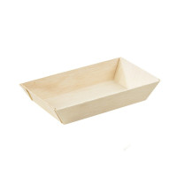 Barquette rectangulaire en bois "Samouraï"  155x85mm H28mm