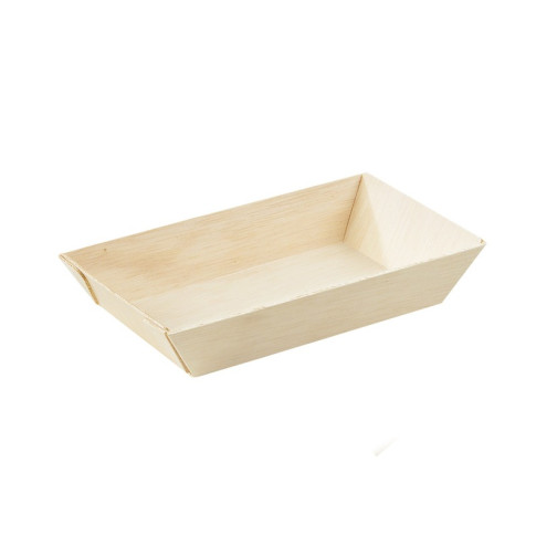 Barquette rectangulaire en bois "Samouraï"  155x85mm H28mm