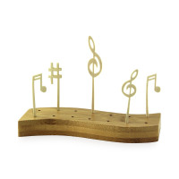 Support en bambou forme vague pour 14 piques 160x65mm H20mm