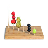 Support en bambou rectangulaire pour 49 piques 250x200mm H25mm